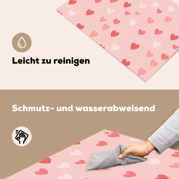 Hartjes - Patroon - Roze Inductie beschemer met haakjes klein -ky-schoon-de