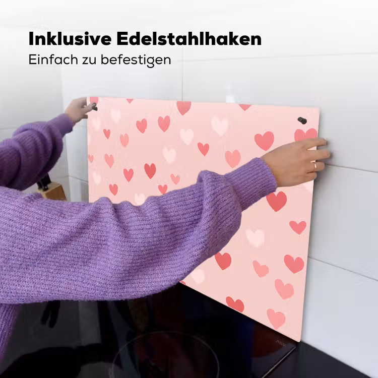Hartjes - Patroon - Roze Inductie beschemer met haakjes klein -ky-ophangen-de