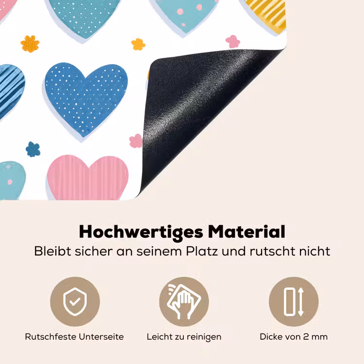 Hartjes - Pastel - Patroon Inductie beschemer met haakjes klein -ky-onderkant-de
