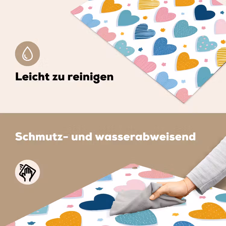 Hartjes - Pastel - Patroon Inductie beschemer met haakjes klein -ky-schoon-de
