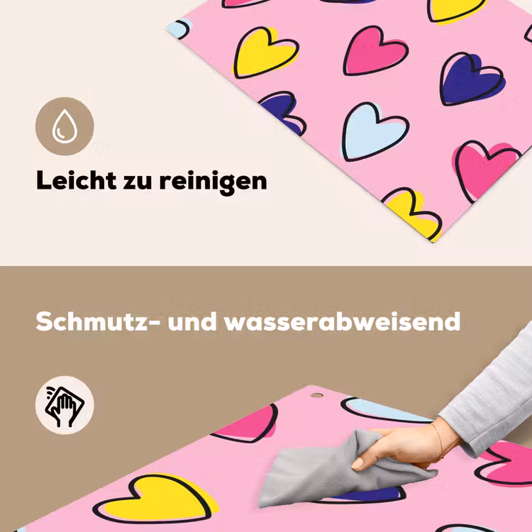 Hartjes - Valentijn - Patroon - Kleurrijk Inductie beschemer met haakjes klein -ky-schoon-de