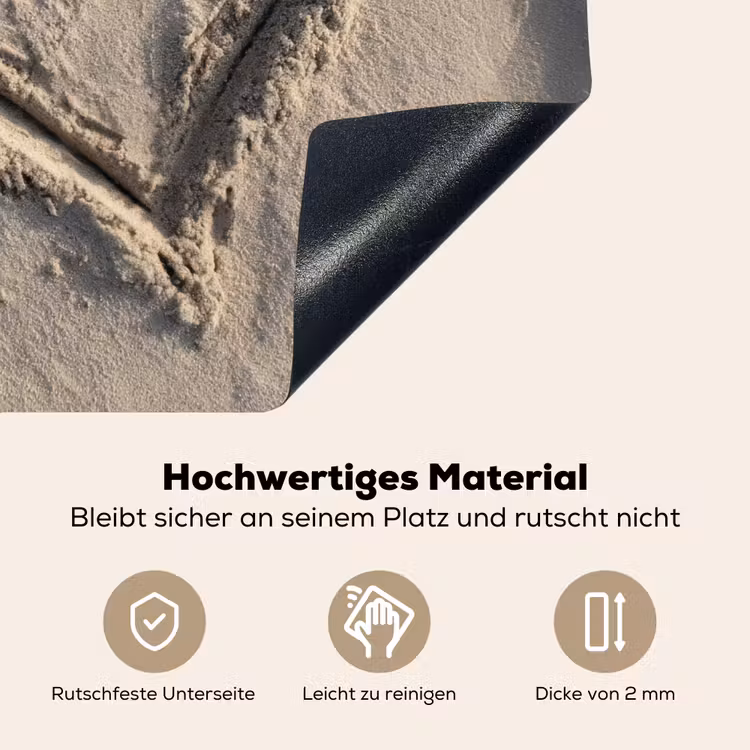 Hartvorm - Getekend - Beige - Zand Inductie beschemer met haakjes middel -ky-onderkant-de