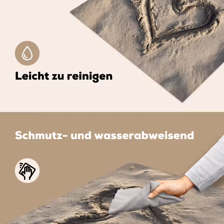 Hartvorm - Getekend - Beige - Zand Inductie beschemer met haakjes middel -ky-schoon-de