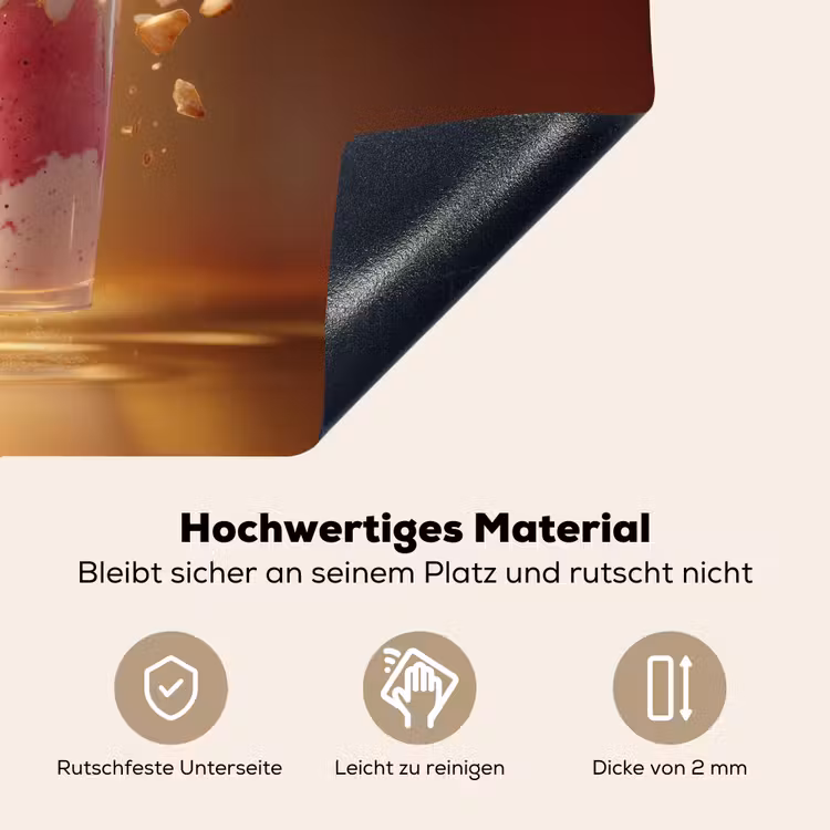 Framboos - Smoothie - Drinken - Roze Inductie beschemer met haakjes klein -ky-onderkant-de