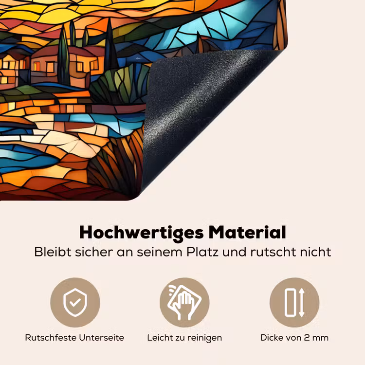Hemel - Sterren - Mozaïek - Huizen Inductie beschemer met haakjes klein -ky-onderkant-de