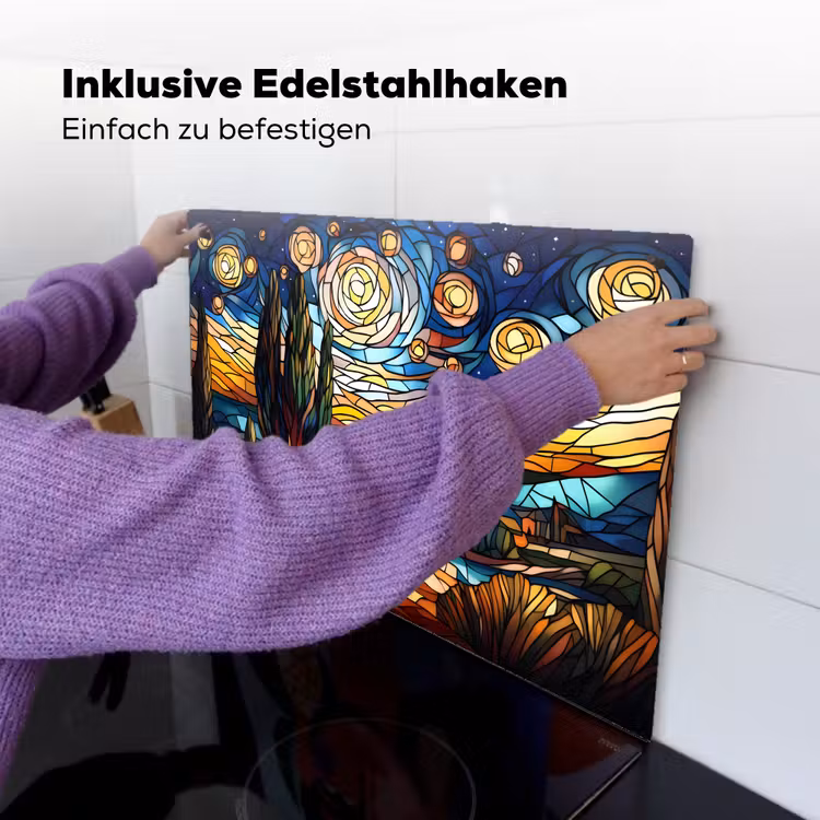 Hemel - Sterren - Mozaïek - Huizen Inductie beschemer met haakjes klein -ky-ophangen-de