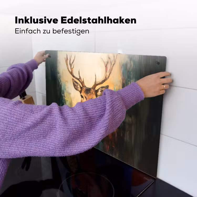 Hert - Geverfd - Gewei - Bruin Inductie beschemer met haakjes klein -ky-ophangen-de