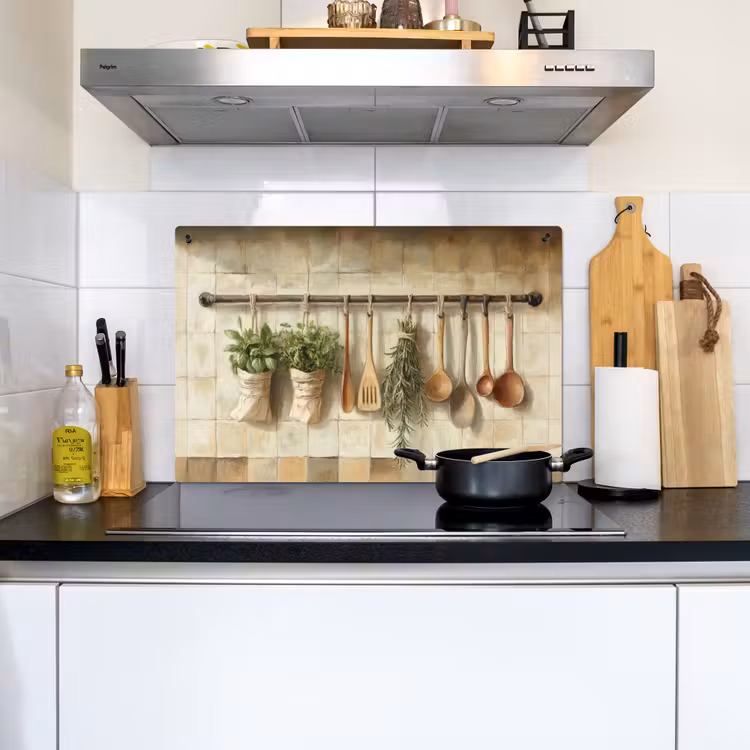 Hout - Keukengerei - Stilleven - Tegels Inductie beschemer met haakjes klein -sfeer2