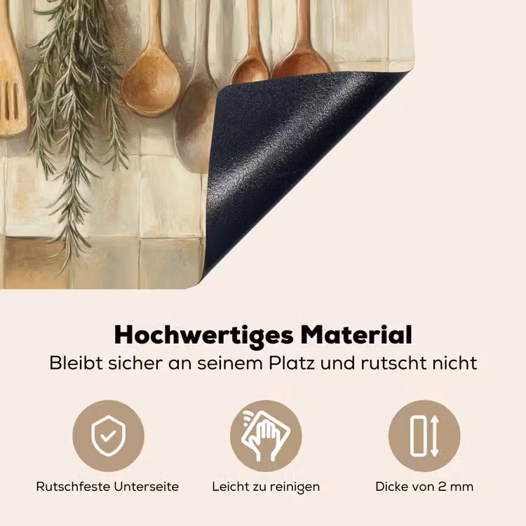 Hout - Keukengerei - Stilleven - Tegels Inductie beschemer met haakjes klein -ky-onderkant-de