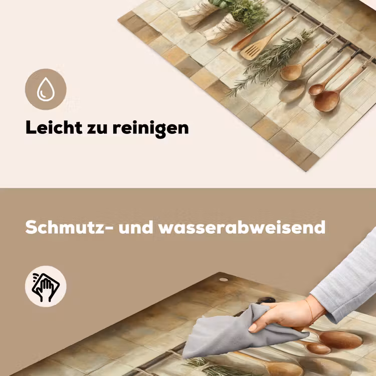 Hout - Keukengerei - Stilleven - Tegels Inductie beschemer met haakjes klein -ky-schoon-de