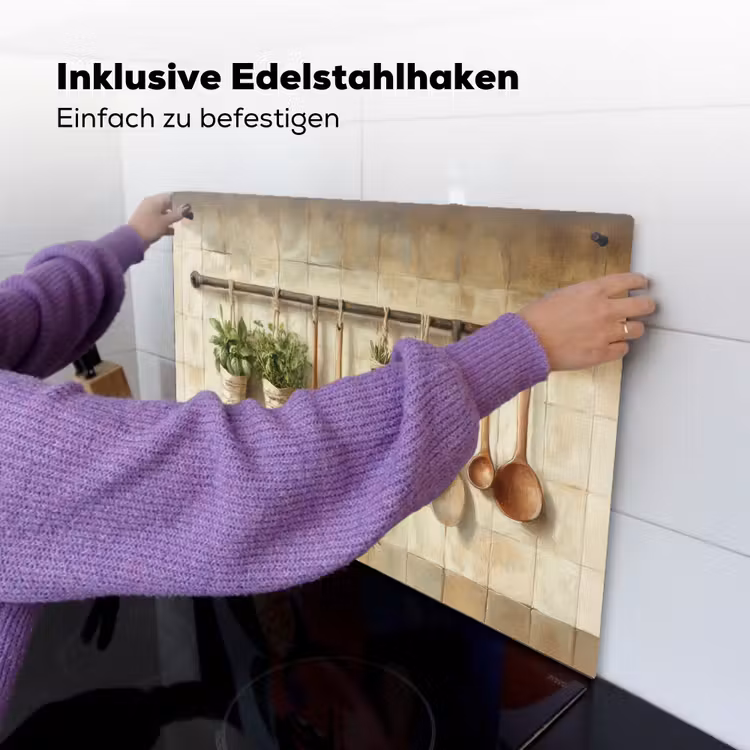 Hout - Keukengerei - Stilleven - Tegels Inductie beschemer met haakjes klein -ky-ophangen-de