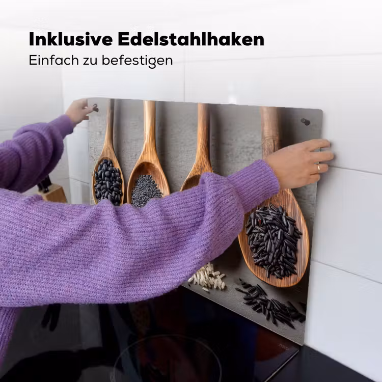 Houten - Lepels - Rijst - Zaden Inductie beschemer met haakjes klein -ky-ophangen-de