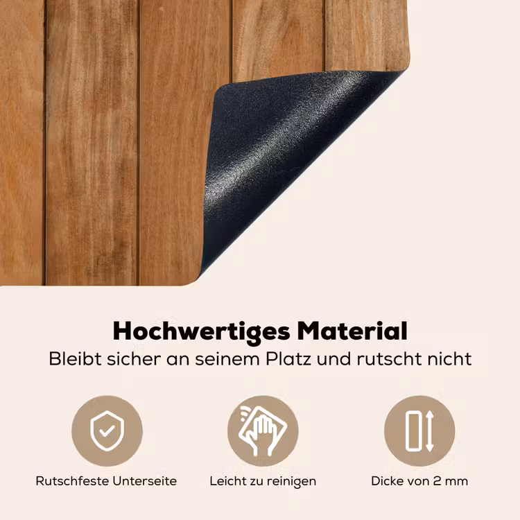 Hout - Naturel - Planken - Structuur Inductie beschemer met haakjes klein -ky-onderkant-de