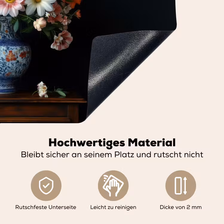 Hout - Vaas - Kleuren - Bloemen Inductie beschemer met haakjes klein -ky-onderkant-de