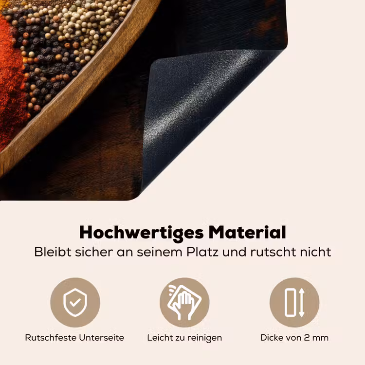 Houten - Hart - Kleurrijke - Specerijen Inductie beschemer met haakjes klein -ky-onderkant-de