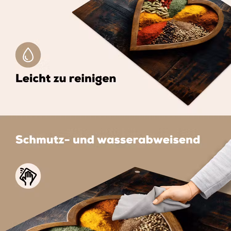 Houten - Hart - Kleurrijke - Specerijen Inductie beschemer met haakjes klein -ky-schoon-de