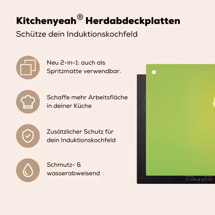 Hoorntje - Schepijs - Groen Inductie beschemer met haakjes klein -ky-usp-de