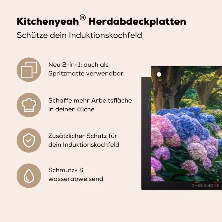 Hortensia- Park - Pad Inductie beschemer met haakjes klein -ky-usp-de