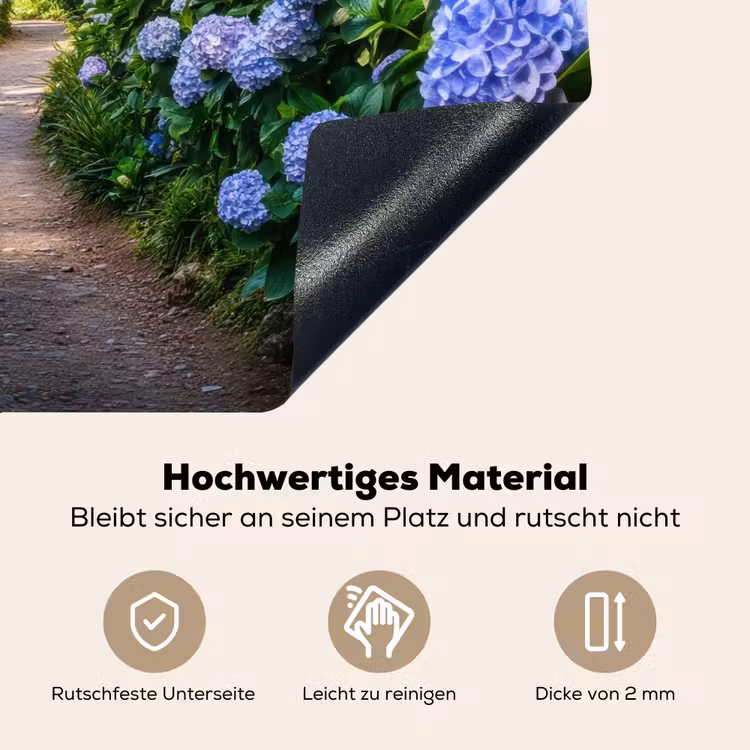 Hortsensia - Pad - Bloemen Inductie beschemer met haakjes klein -ky-onderkant-de