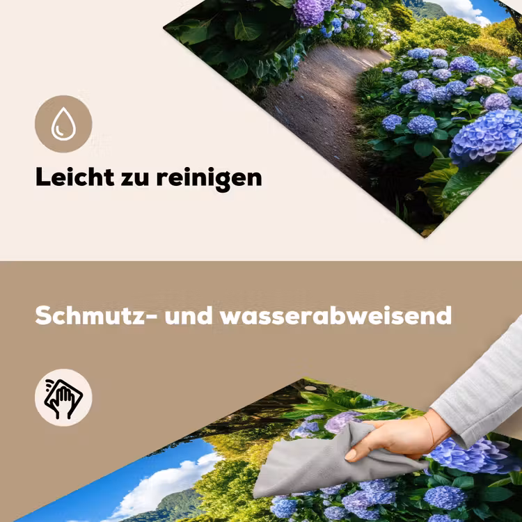 Hortsensia - Pad - Bloemen Inductie beschemer met haakjes klein -ky-schoon-de