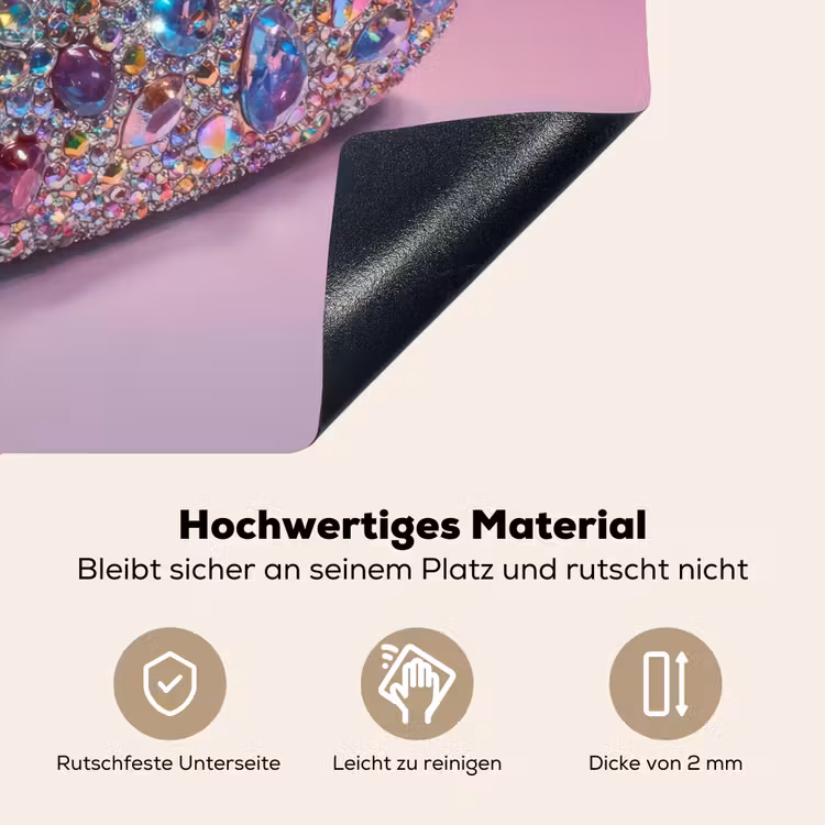 Hotdog - Steentjes - Glitters - Paars Inductie beschemer met haakjes middel -ky-onderkant-de