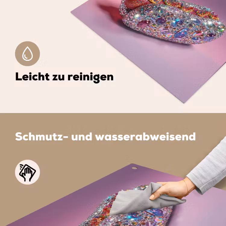 Hotdog - Steentjes - Glitters - Paars Inductie beschemer met haakjes middel -ky-schoon-de