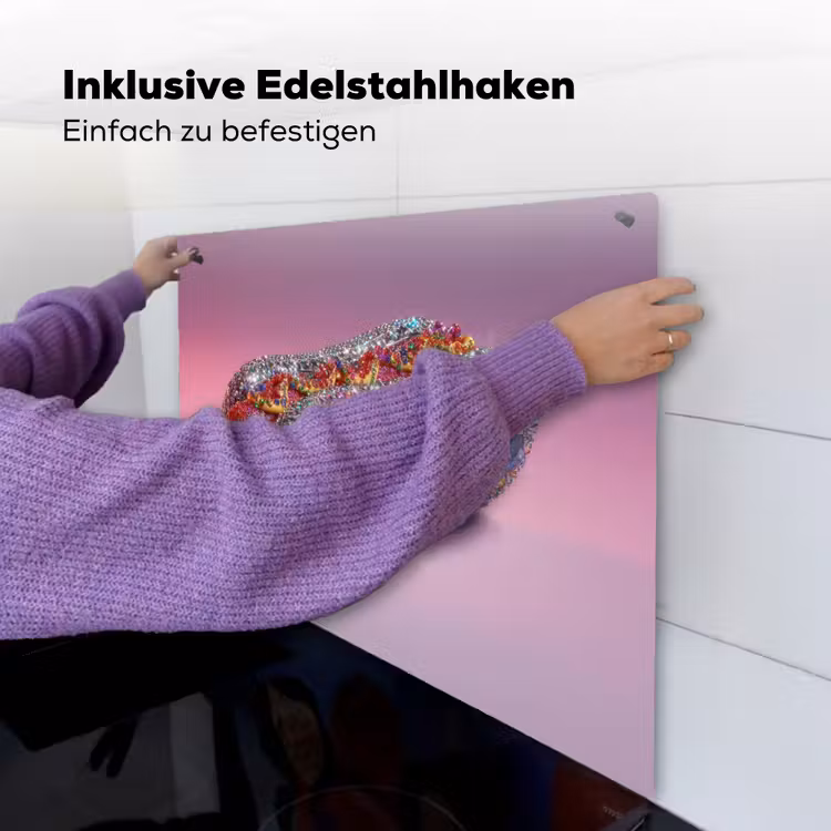 Hotdog - Steentjes - Glitters - Paars Inductie beschemer met haakjes middel -ky-ophangen-de