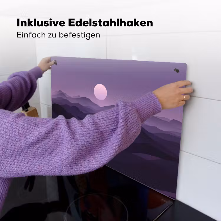 Heuvels - Paars - Mist - Zon Inductie beschemer met haakjes klein -ky-ophangen-de