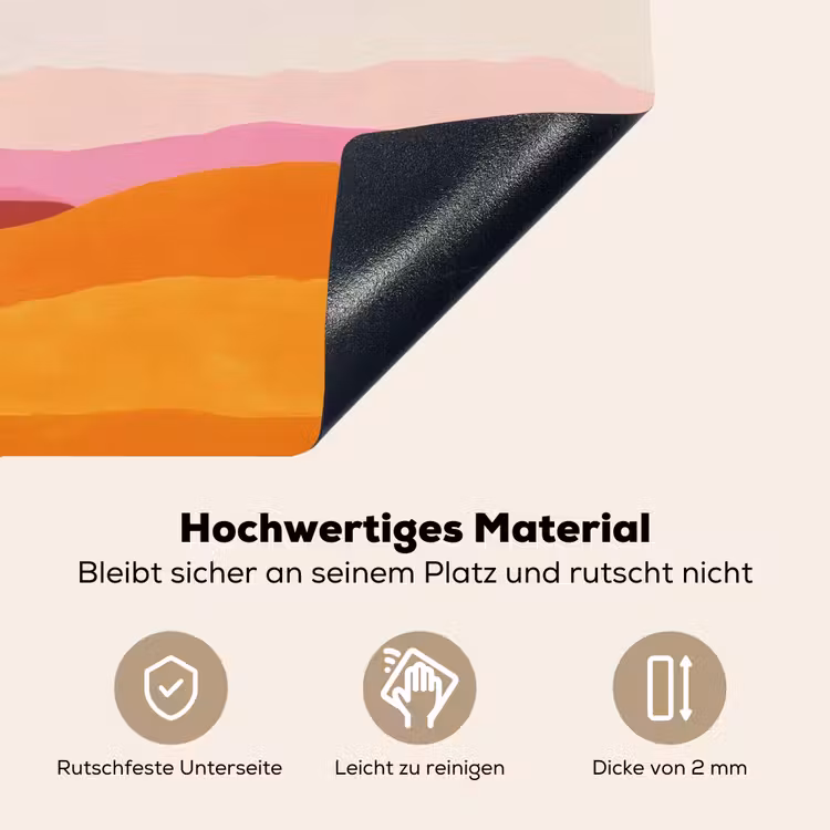 Heuvels - Oranje - Zon - Abstract Inductie beschemer met haakjes klein -ky-onderkant-de