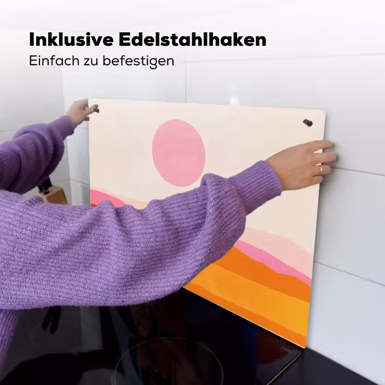 Heuvels - Oranje - Zon - Abstract Inductie beschemer met haakjes klein -ky-ophangen-de
