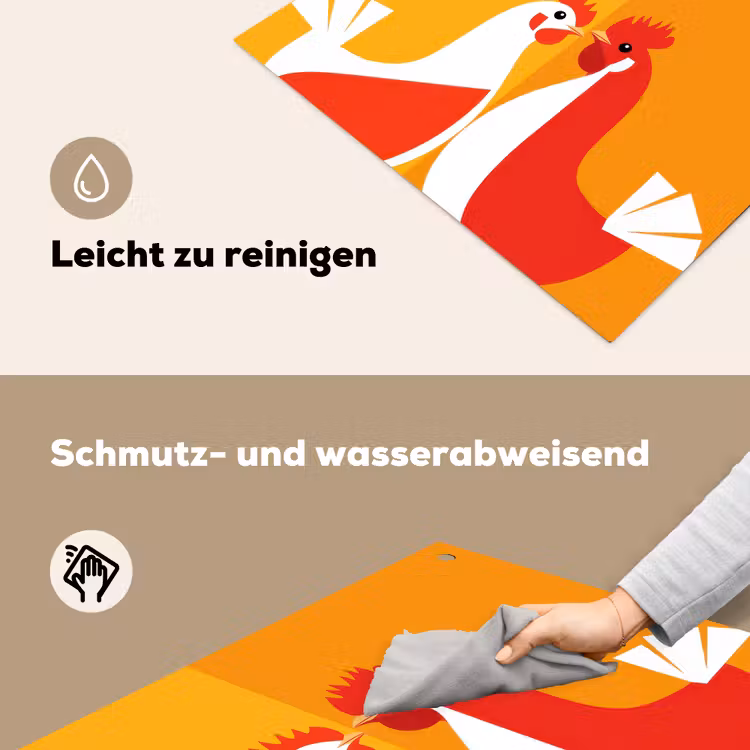 Kippen - Oranje - Vlakken Inductie beschemer met haakjes middel -ky-schoon-de