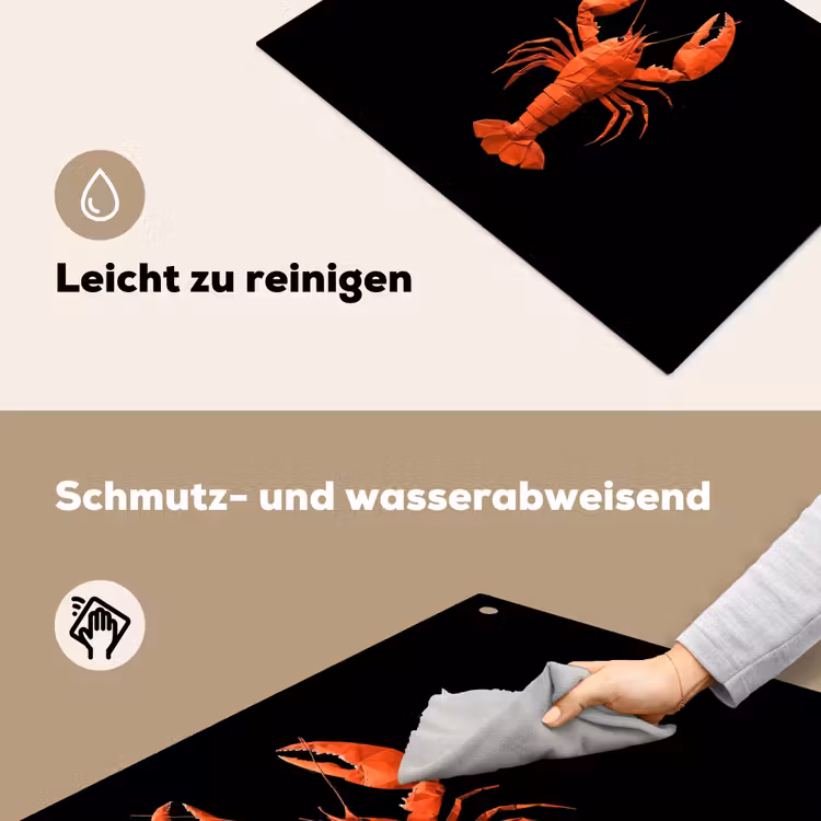 Kreeft - Papier - Origami papier - Rood Inductie beschemer met haakjes klein -ky-schoon-de