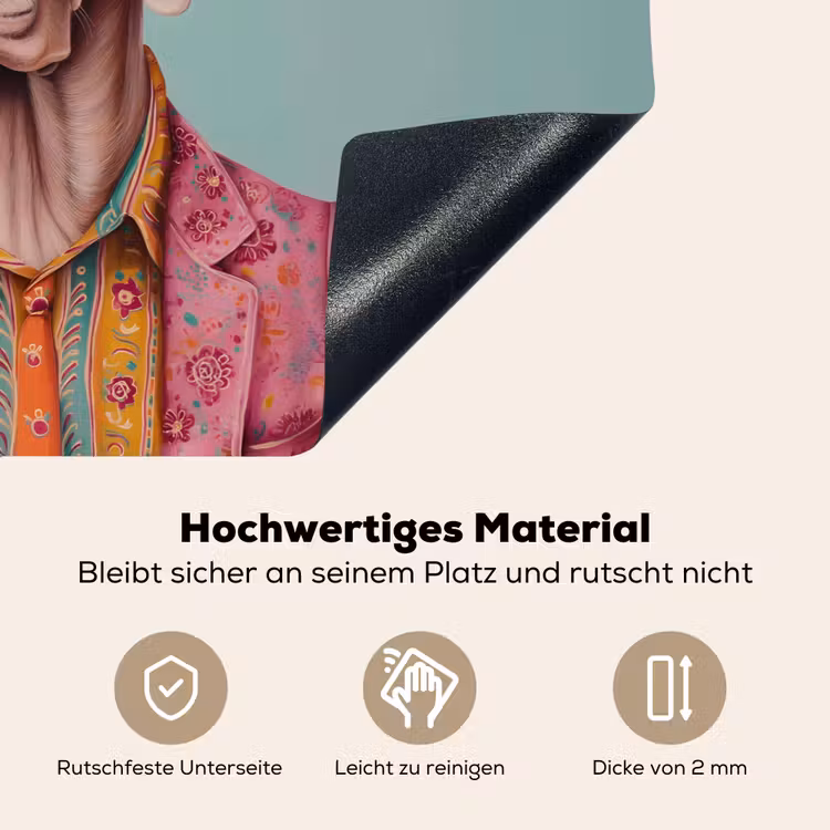 Hond - Overhemd - Bloemen - Bril Inductie beschemer met haakjes klein -ky-onderkant-de