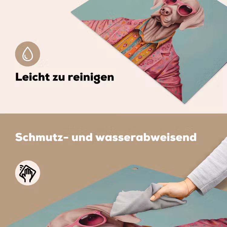 Hond - Overhemd - Bloemen - Bril Inductie beschemer met haakjes klein -ky-schoon-de