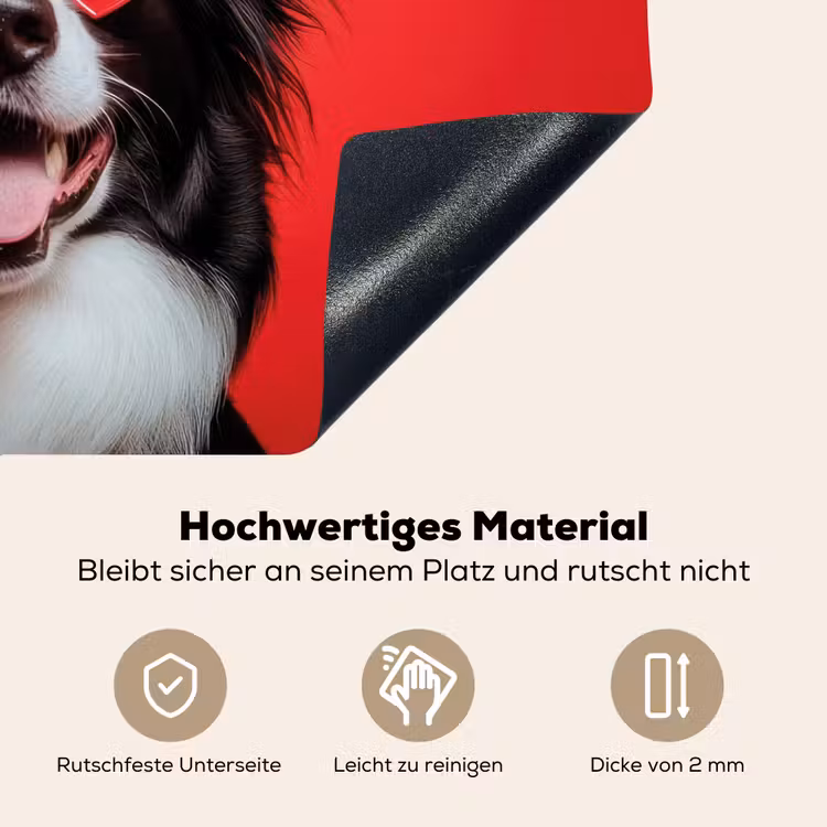 Hond - Hartjesbril - Loveyou - Rood Inductie beschemer met haakjes klein -ky-onderkant-de