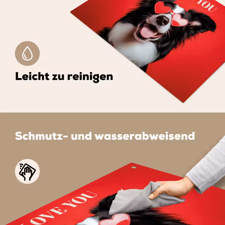Hond - Hartjesbril - Loveyou - Rood Inductie beschemer met haakjes klein -ky-schoon-de