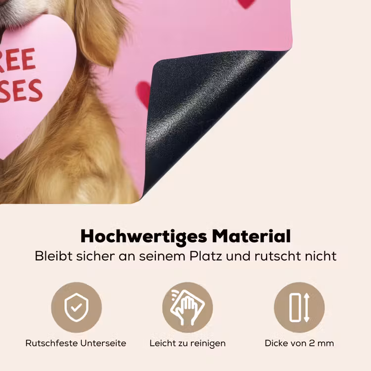 Hond - Kiss- Valentijn - Hartjes Inductie beschemer met haakjes klein -ky-onderkant-de