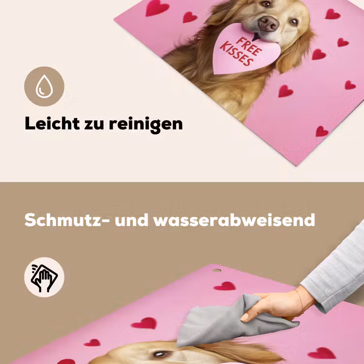 Hond - Kiss- Valentijn - Hartjes Inductie beschemer met haakjes klein -ky-schoon-de