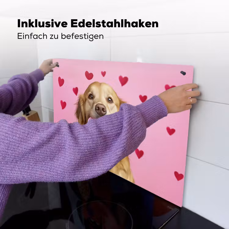 Hond - Kiss- Valentijn - Hartjes Inductie beschemer met haakjes klein -ky-ophangen-de