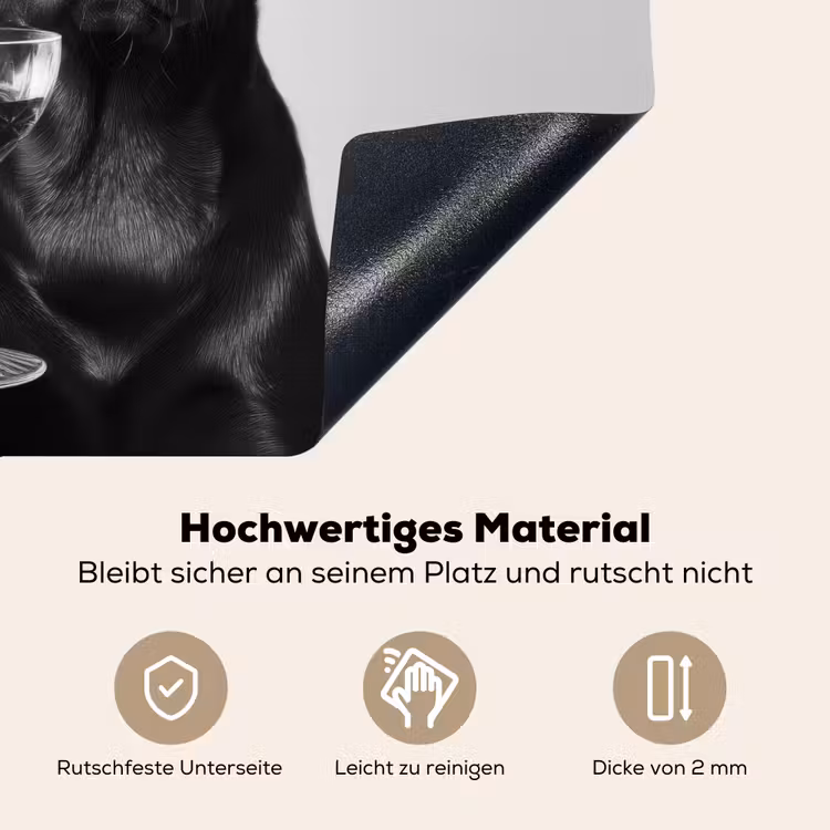 Hond - Zwart - Wijnglas - Zonnebril Inductie beschemer met haakjes middel -ky-onderkant-de