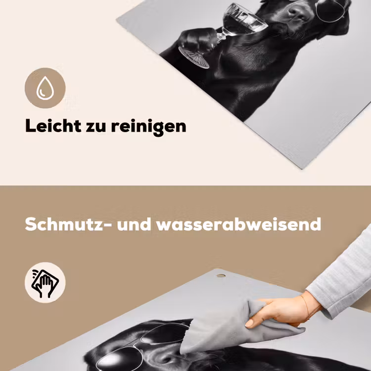 Hond - Zwart - Wijnglas - Zonnebril Inductie beschemer met haakjes middel -ky-schoon-de