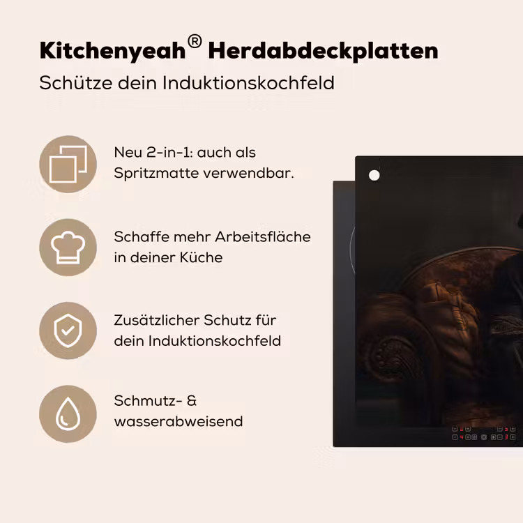 Hond - Sigaar - Hoed - Pak Inductie beschemer met haakjes klein -ky-usp-de