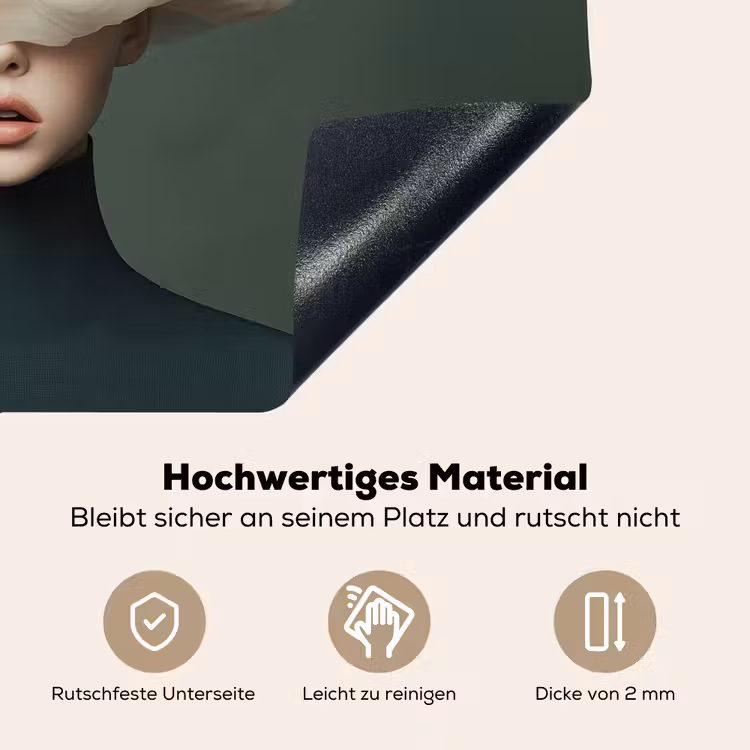 Hoed - Vrouw - Beige Inductie beschemer met haakjes klein -ky-onderkant-de