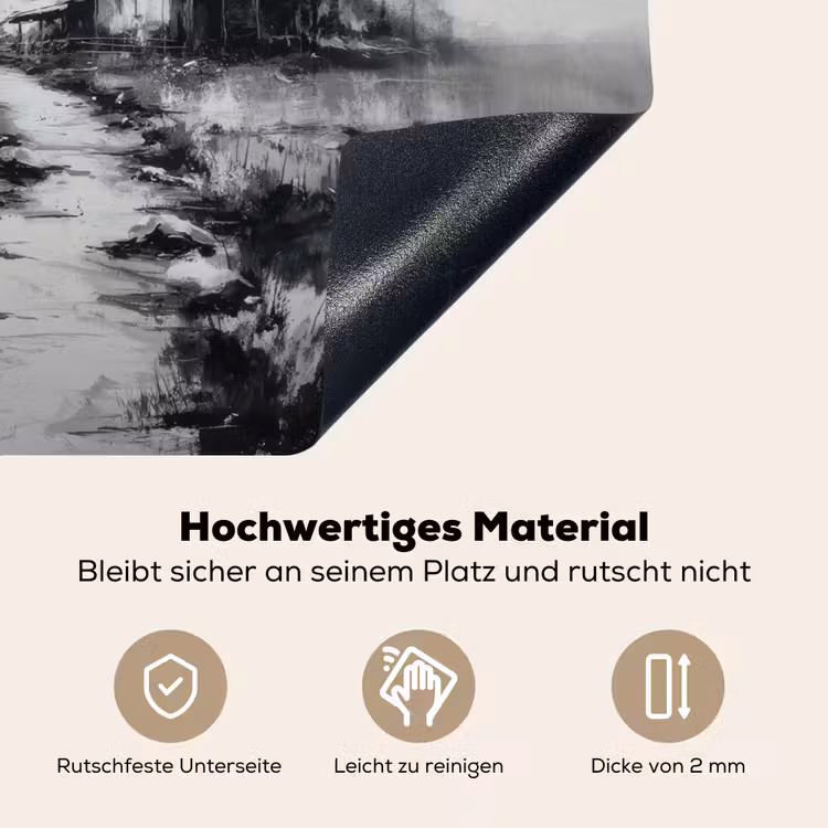 Hut - Grijs - Bergen - Mistig Inductie beschemer met haakjes middel -ky-onderkant-de