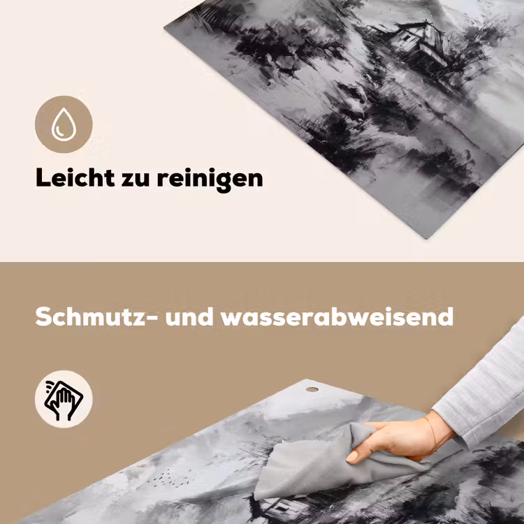 Hut - Grijs - Bergen - Mistig Inductie beschemer met haakjes middel -ky-schoon-de
