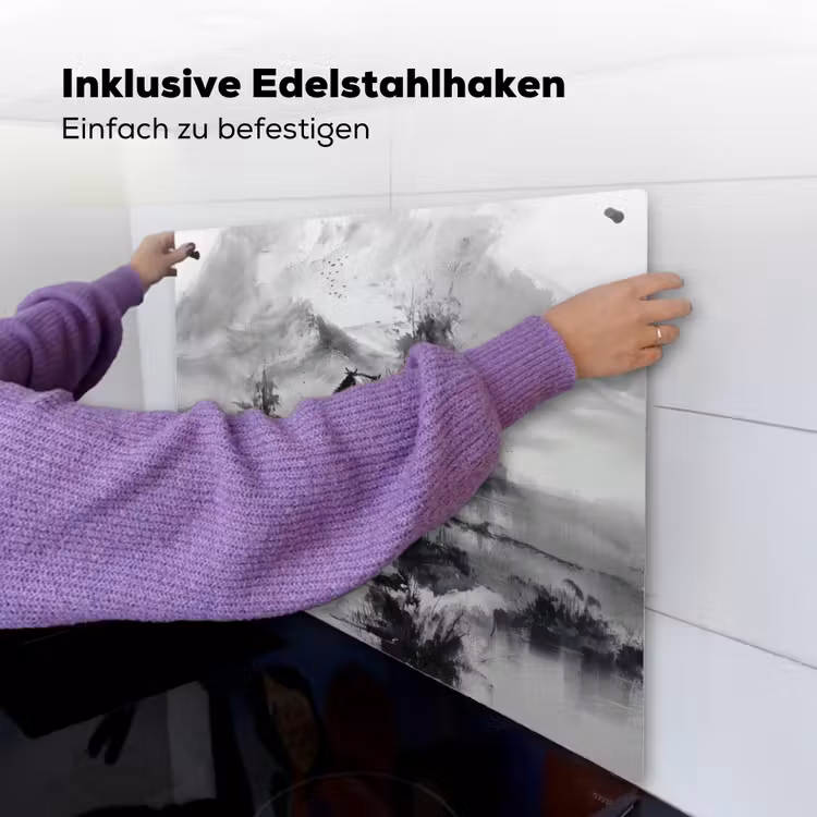 Hut - Grijs - Bergen - Mistig Inductie beschemer met haakjes middel -ky-ophangen-de