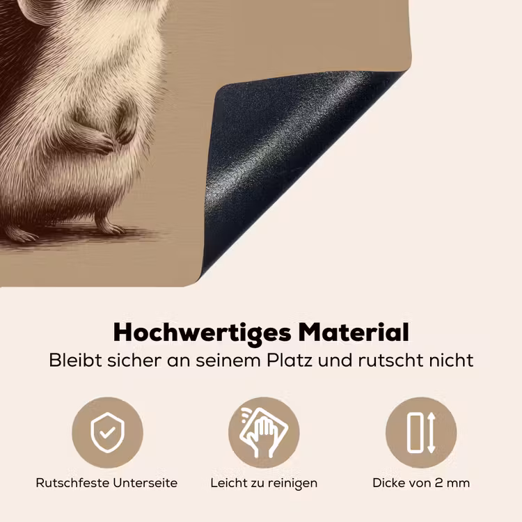 Egel - Snuitje - Bruin - Stekels Inductie beschemer met haakjes middel -ky-onderkant-de