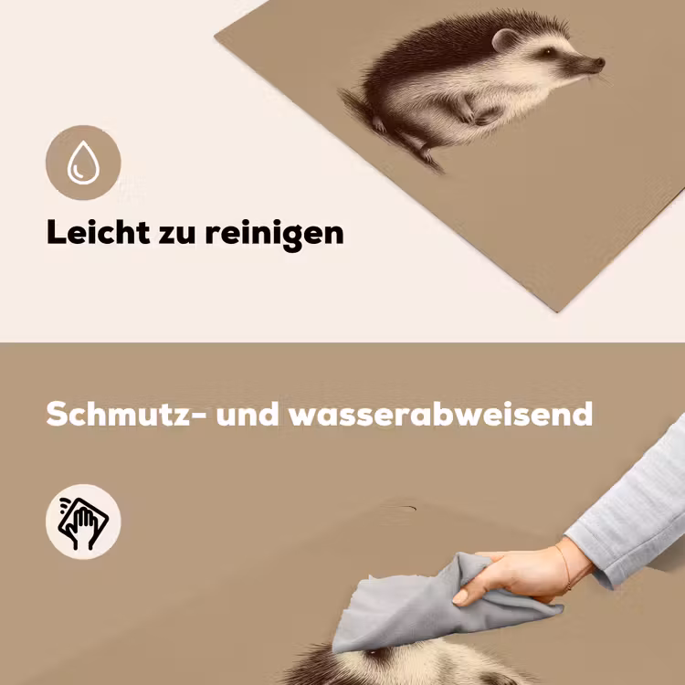 Egel - Snuitje - Bruin - Stekels Inductie beschemer met haakjes middel -ky-schoon-de