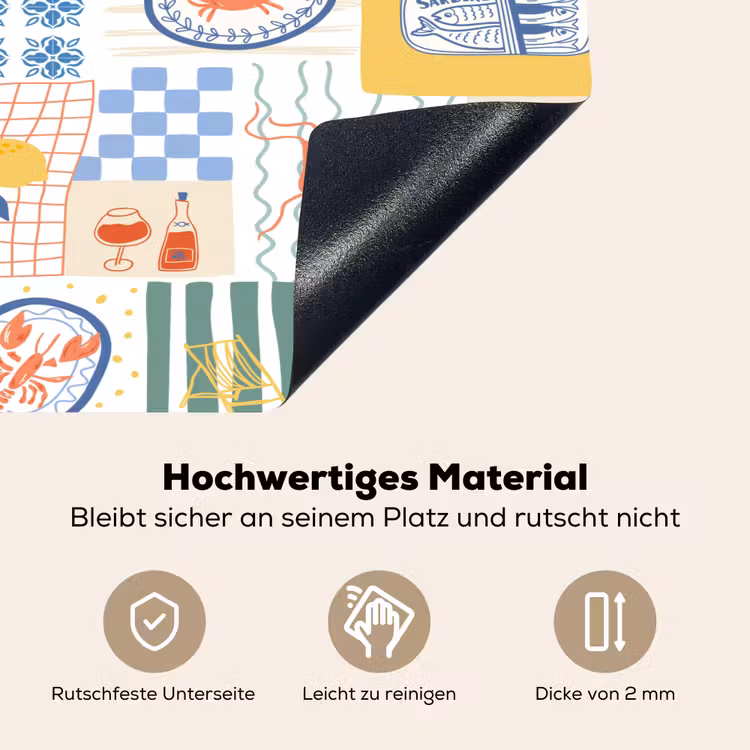 Zee - Sfeer - Mozaïek - Wijn Inductie beschemer met haakjes klein 777 -ky-onderkant-de