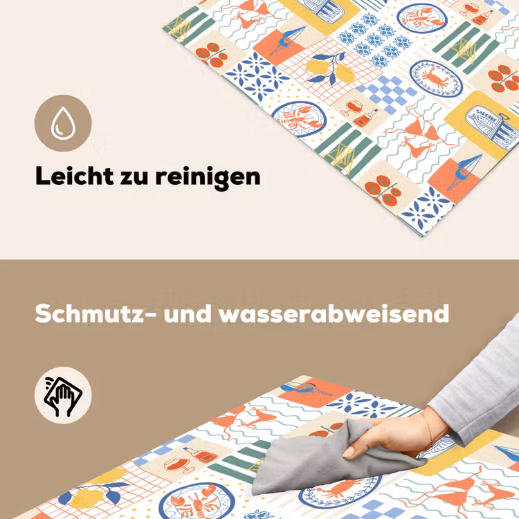 Zee - Sfeer - Mozaïek - Wijn Inductie beschemer met haakjes klein 777 -ky-schoon-de